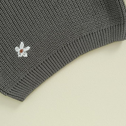 Mubineo Baby Girl Winter Clothes Cute Flower Sweater Crewneck Pullover Long Sleeve Knit Newborn Infant Sweaters