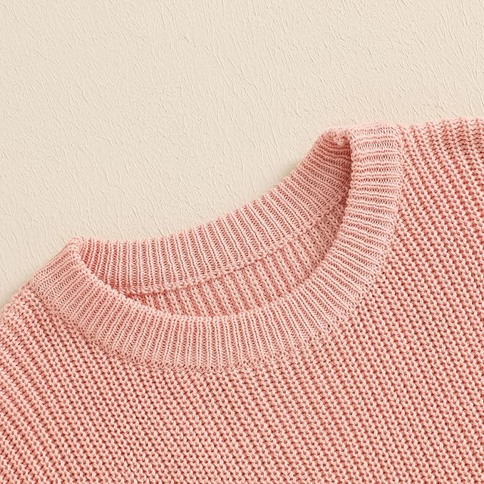 Mommy and Me Sweater Matching Family Outfit Long Sleeve Knit Sweater Pullover Mom and Baby Clothes