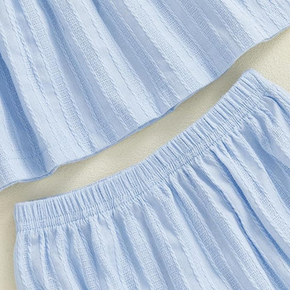 Mubineo Baby Girl Summer Clothes Cute Ruffle Tops Dress Shorts Outfits Set Infant Toddler Shrit Bloomers Princess Outfit