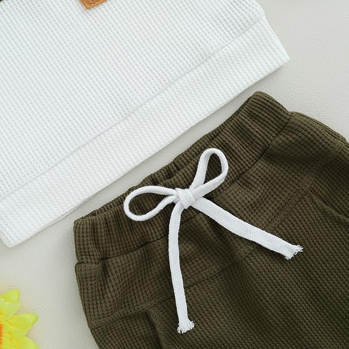 Murnouche Toddler Baby Boy Fall Winter Outfits Letter Crewneck Sweatshirt Casual Pants 2Pcs Clothes Set