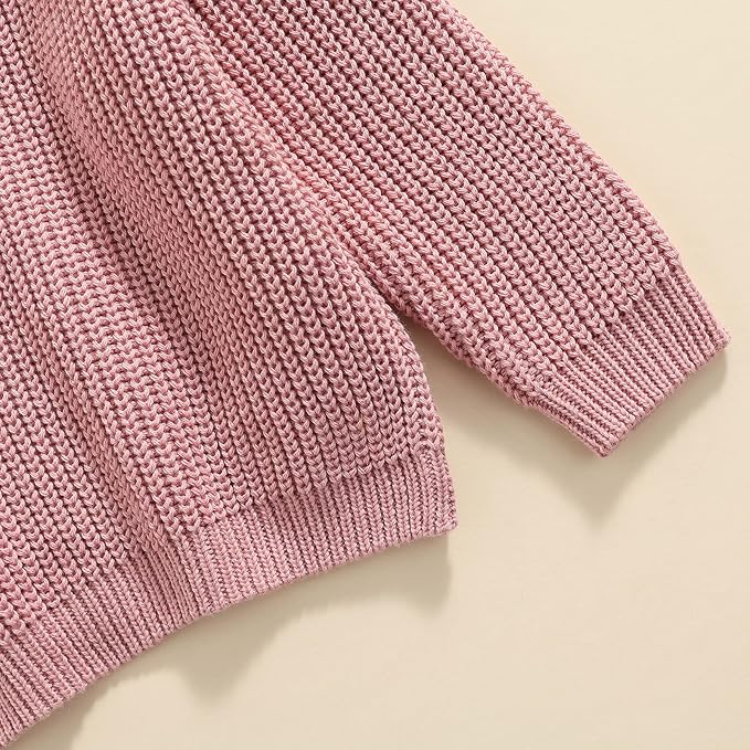 Newborn Baby Boy Girl Knit Sweater Long Sleeve Solid Winter Warm Sweatshirt Top Outfit Infant Toddler Fall Clothes