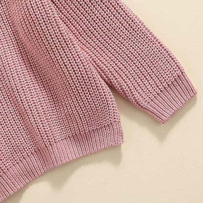 Newborn Baby Boy Girl Knit Sweater Long Sleeve Solid Winter Warm Sweatshirt Top Outfit Infant Toddler Fall Clothes