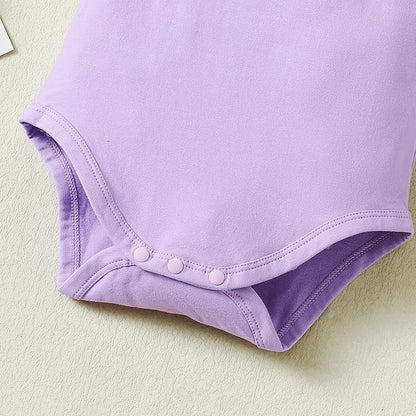 LYSMuch Baby Girls Ruffle Sleeves Bodysuit Infant Solid Color Top Jumpsuit