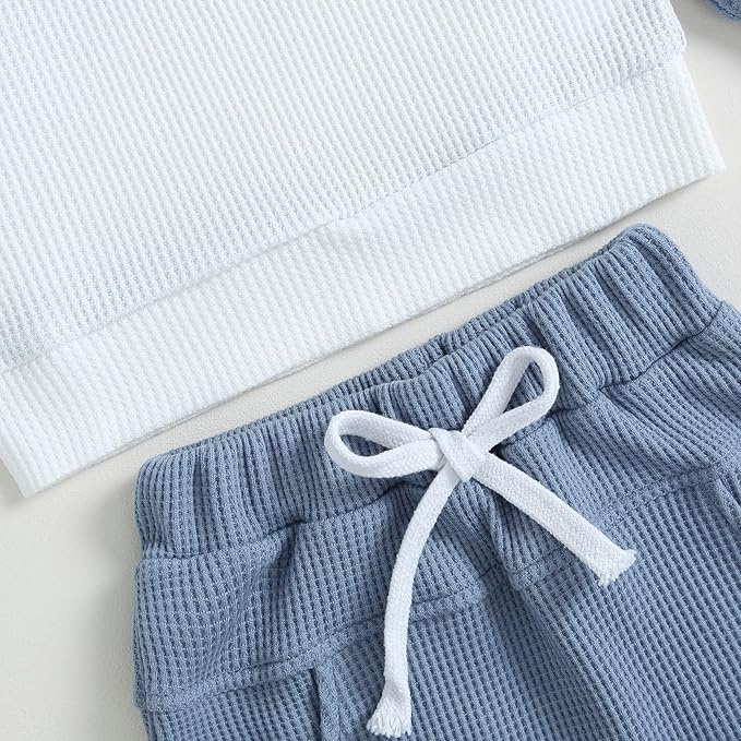 Murnouche Toddler Baby Boy Fall Winter Outfits Letter Crewneck Sweatshirt Casual Pants 2Pcs Clothes Set