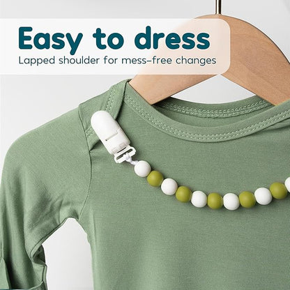 2PK Ultra Soft Knotted Newborn Sleep Gown for Baby Girls Boy- Coming Home Hospital Outfit with Hat, Bow, Clip & Drool Bib Set