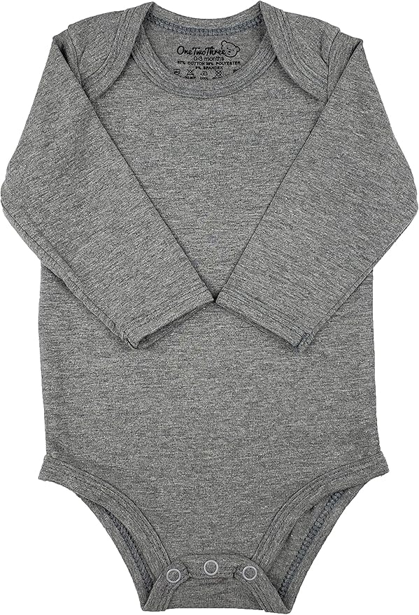 123 Bear Baby Cotton Spandex Long-Sleeve bodysuits unisex boy girl
