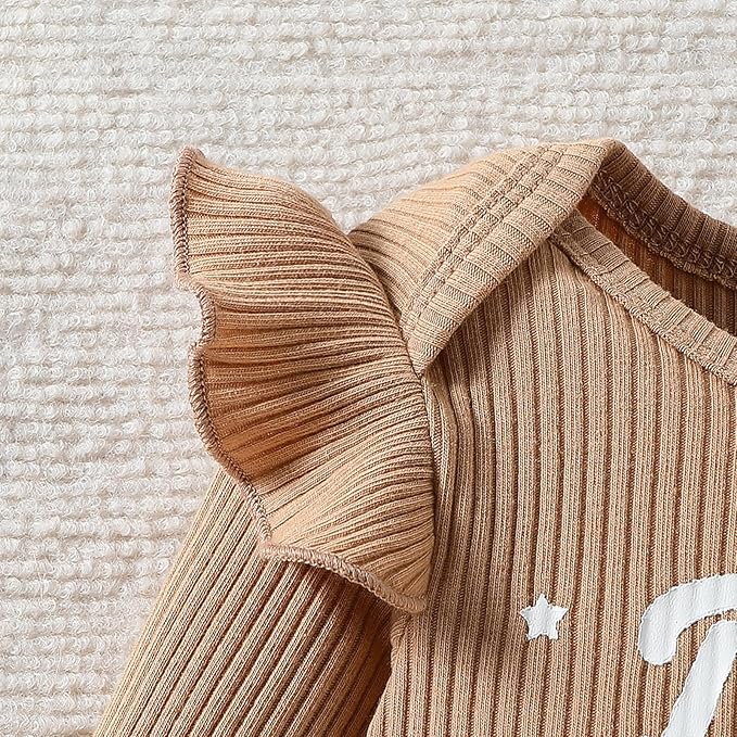 ChuYuKu Baby Girls Newborn Long Sleeve Romper Infant Winter Clothes Floral Pants Outfits with Headband & Mittens 0-6M