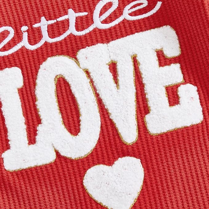 Baby Valentines Outfit Girl Boys Long Sleeve Footie Rib Onesie knot Hat Spring Clothes Newborn Outfits Infant Set