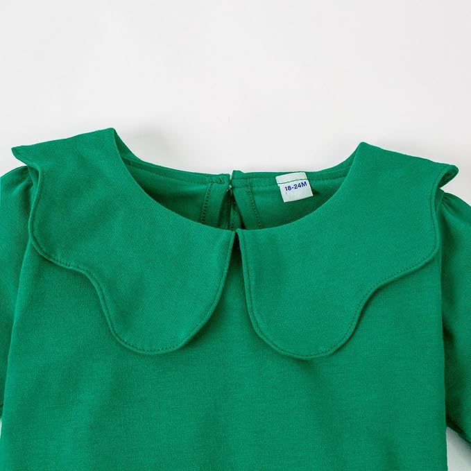 0-24M Infant Girls Ruffle Collar Bodysuit Baby Girl Casual Romper Toddler Solid Color Jumpsuit Winter Clothes