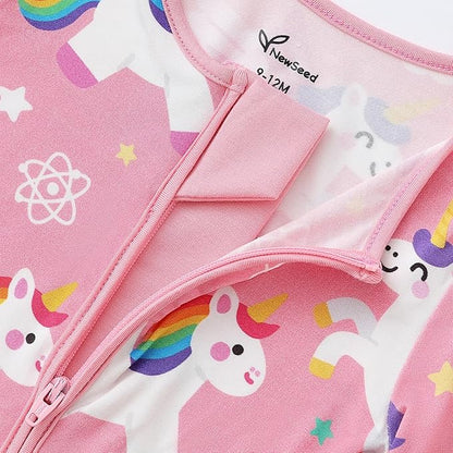 Unisex Infant Neutral Zipped Footies, Viscose from Bamboo 2-Way Zipper Romper Outfit, 0-24 Months One-piece Jumpsuit