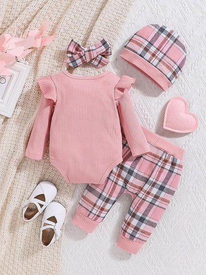 Baby Girl Clothes Newborn Infant Outfits Cute Summer Clothes Spring Romper Set+Hat+Headband