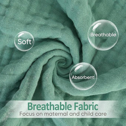 Muslin Burp Cloths 100% Cotton Pack of 12. Soft, Gentle & Absorbent Baby Burp Cloths for Baby Girl & Boys.(Mixed Color 12 Pieces)