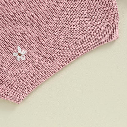 Mubineo Baby Girl Winter Clothes Cute Flower Sweater Crewneck Pullover Long Sleeve Knit Newborn Infant Sweaters