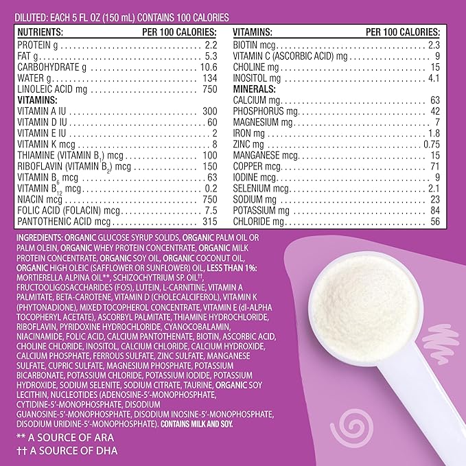 Earth's Best Organic Sensitivity Infant Formula, Babies 0-12 Months, Reduced Lactose, Iron, Omega-3 DHA, Omega-6 ARA, Organic Baby Formula, 21 Ounce Container