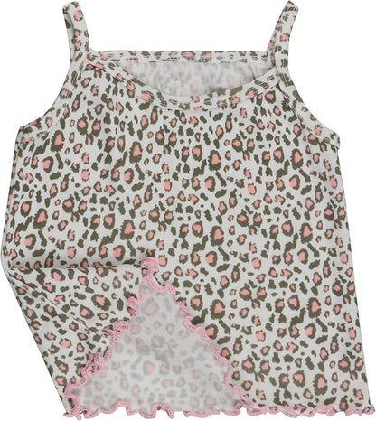 ToBeInStyle Girl's 4 Pack Ruffle Hem Spaghetti Strap Tank Tops