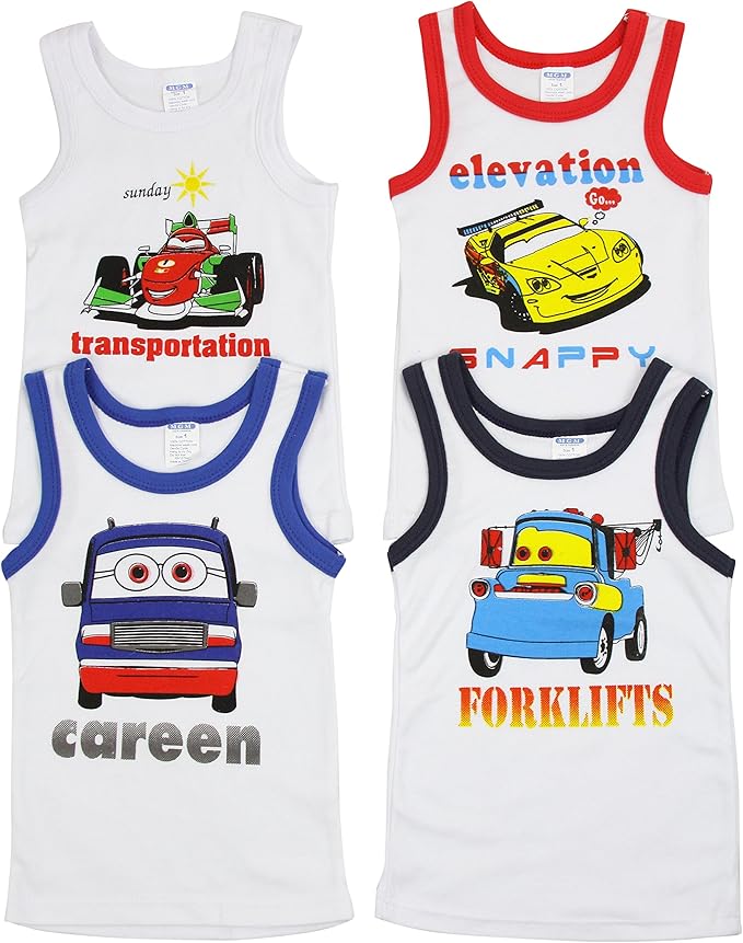 ToBeInStyle Boy's Pack of 4 Tank Tops