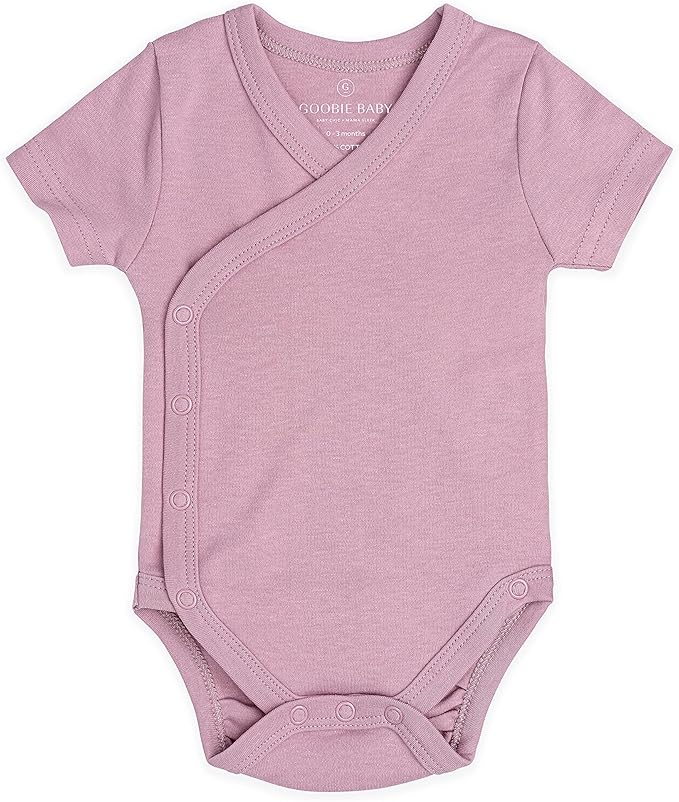 Baby Side Snap Bodysuit Set, 100% Cotton Boy Girl Unisex Kimono Onesie, 4 Pack