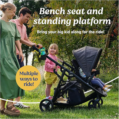 Graco Ready2Grow 2.0 Double Stroller Features Bench Seat and Standing Platform Options, Rafa
