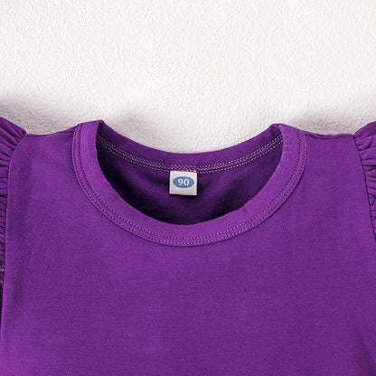 LYSMuch Baby Girls Ruffle Long Sleeve Bodysuit Infant Solid Color Top Jumpsuit Clothes