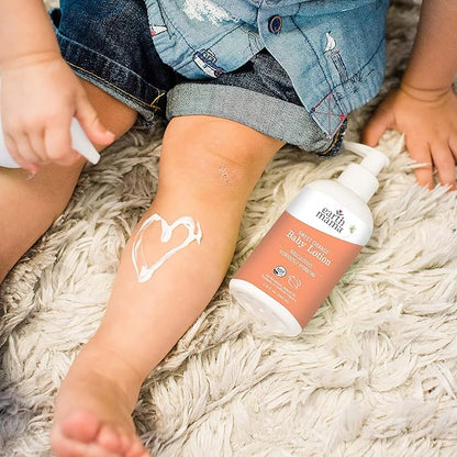 Earth Mama Sweet Orange Baby Lotion | Moisturizing Body Lotion for Dry Skin, Newborn Baby Lotion Sensitive Skin Care, Face Lotion for Babies & Kids with Shea Butter, Calendula & Aloe, 8 Fl Oz (2-Pack)