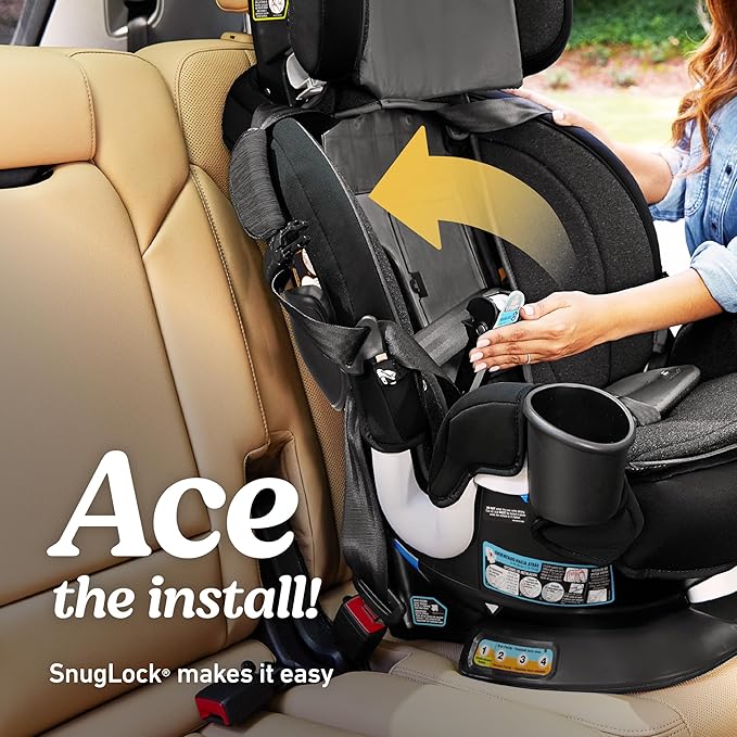 Graco Turn2Me 3-in-1 Rotating Convertible Car Seat, London, Rear-Facing Rotation, Forward-Facing Mode, Highback Booster Up to 100 lbs, Adjustable Headrest & Harness, Steel Reinforced Frame