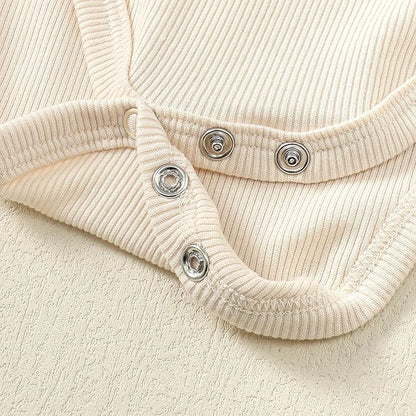 OPAWO Long Sleeve Onsies for Baby Girls' Bodysuits Newborn 3 Pack Infant Ribbed Fall Baby Girl Romper Undershirt