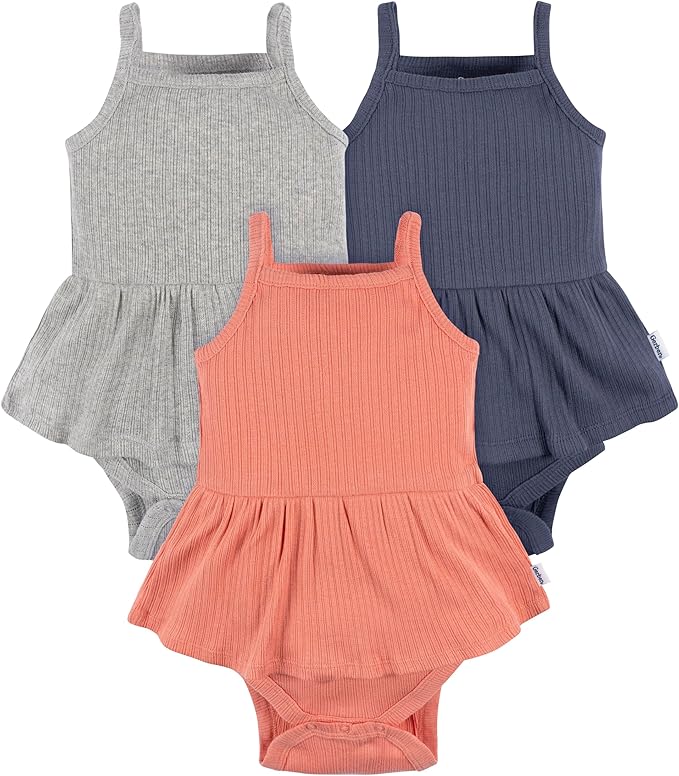 Gerber Baby Girls Multi-Pack Sleeveless Onesies Bodysuit