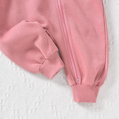 Unutiylo Unisex Baby Boys Girls Long Sleeve Infant Baby Zipper Hooded Jumpsuits Romper Loose Outfit Clothes