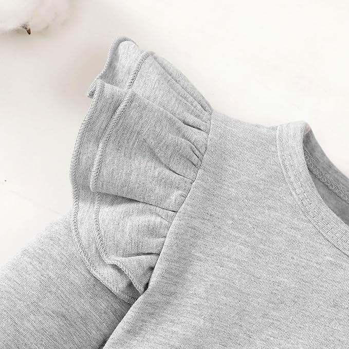 Baby Girl Solid Color Romper Infant Ruffle Sleeve Bodysuit One Piece Outfit Toddler Jumpsuit clothes