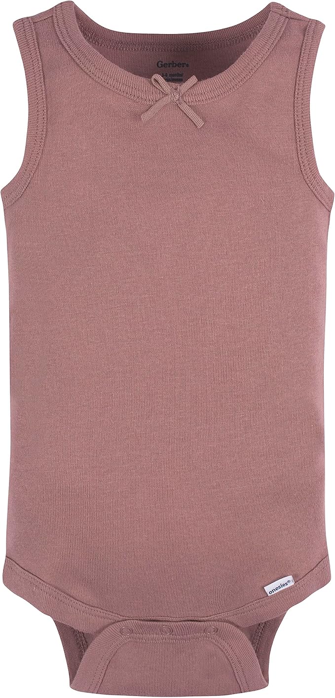 Gerber Baby Girls Multi-Pack Sleeveless Onesies Bodysuit