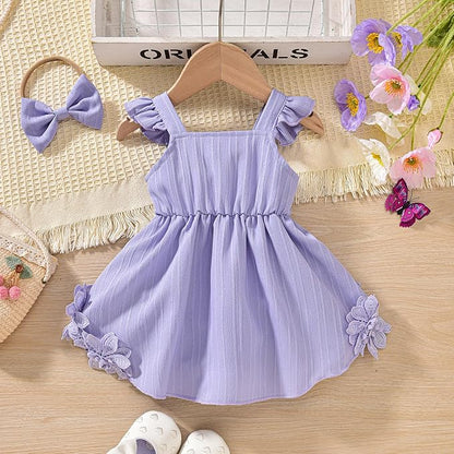 Baby Girl Valentine Romper Dress Outfit Ruffle Sleeveless 3D Floral Lace Bodysuit for Newborn Infant