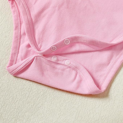 0-24M Infant Girls Ruffle Collar Romper Baby Girl Solid Color Bodysuit Casual Jumpsuit (Pink short, 6-9 Months)