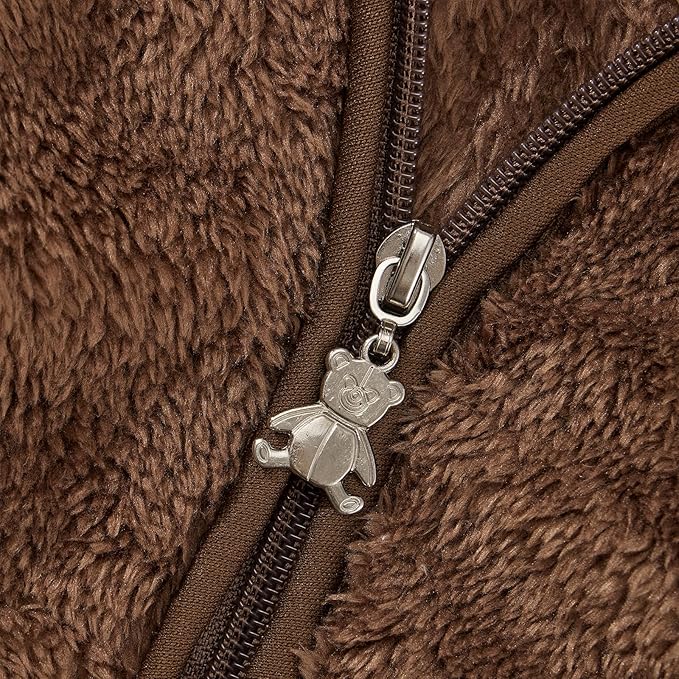 Baby Boys Girls Fleece Jackets Zip Up Hoodies Cute Bear Coats Fall Winter Fuzzy Jacket Newborn Boys Girls Outwear