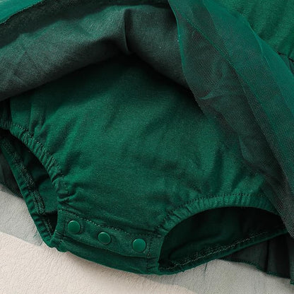 Magic Park 0-18M Infant Bodysuit Tutu Dress Baby Girl Romper Dress Toddler Solid Color Tulle Skirt Baptism Holidays Outfits