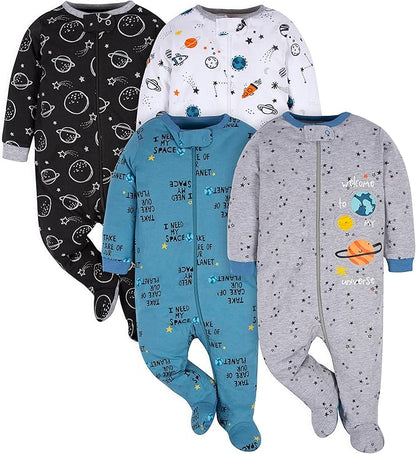 Gerber Baby Girls 4 Pack Sleep 'N Play Footie
