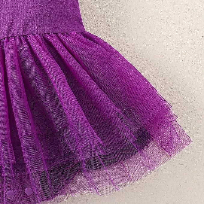 Magic Park 0-18M Infant Bodysuit Tutu Dress Baby Girl Romper Dress Toddler Solid Color Tulle Skirt Baptism Holidays Outfits
