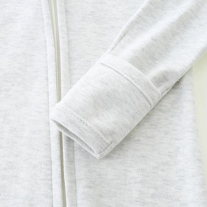 Baby Romper 100% Organic Cotton Pajamas One Piece Long Sleeve Zipper Footie Onesie for 0~12M Baby