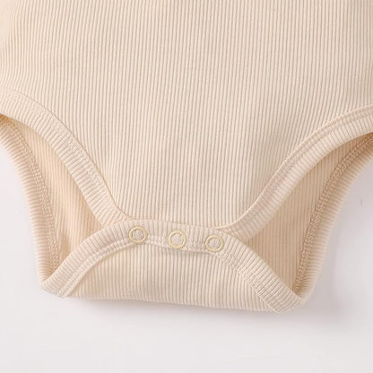 OPAWO Onsies for Baby Girls' Bodysuits 3 Pack Neutral Baby Clothes Spaghetti Strap & Long Sleeve Fall Baby Undershirt 0-2T