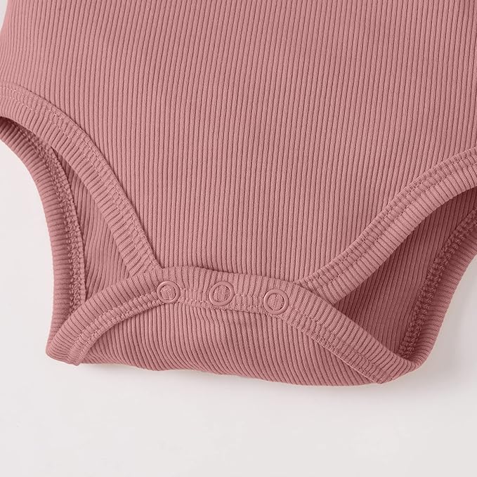 OPAWO Onsies for Baby Girls' Bodysuits 3 Pack Neutral Baby Clothes Spaghetti Strap & Long Sleeve Fall Baby Undershirt 0-2T