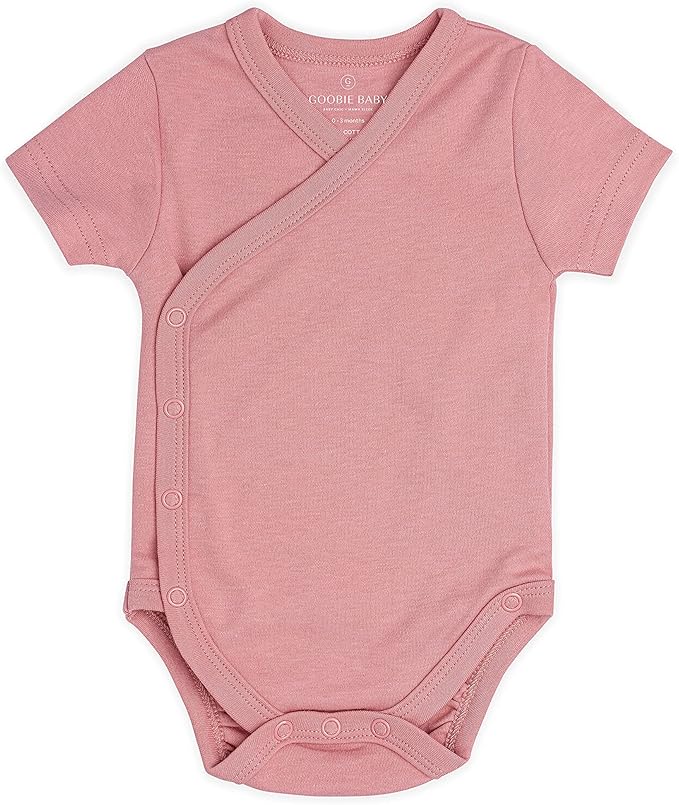 Baby Side Snap Bodysuit Set, 100% Cotton Boy Girl Unisex Kimono Onesie, 4 Pack