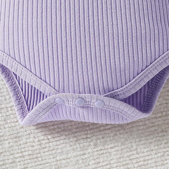 ChuYuKu Baby Girls Newborn Long Sleeve Romper Infant Winter Clothes Floral Pants Outfits with Headband & Mittens 0-6M