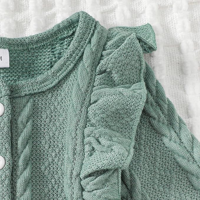 Infant Baby Girl Clothes Newborn Girl Romper Fall Winter Outfit Ruffle Long Sleeve Jumpsuit Romper Cute Baby Girl Outfit