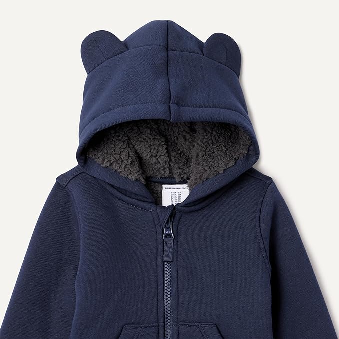 Amazon Essentials unisex-baby Sherpa Lined Full Zipper Hoodie