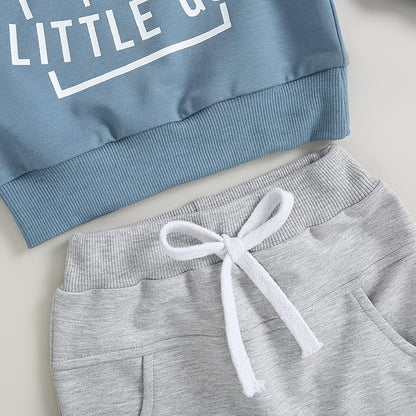 Murnouche Toddler Baby Boy Fall Winter Outfits Letter Crewneck Sweatshirt Casual Pants 2Pcs Clothes Set