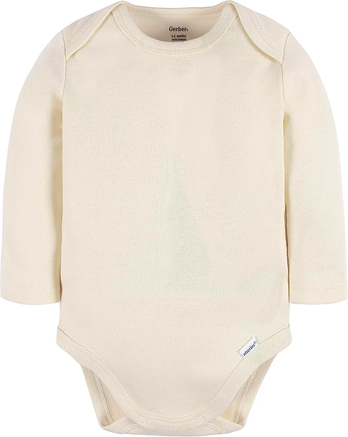 Gerber Unisex Baby Long Sleeve Solid Onesies Multi-pack Interlock 180 Gsm