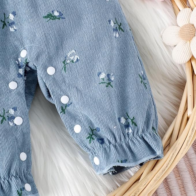 Infant Baby Girl Fall Outfit Romper Cherry Print Fake Two Pieces Patchwork Bow Jumpsuit Newborn Winter Clothes