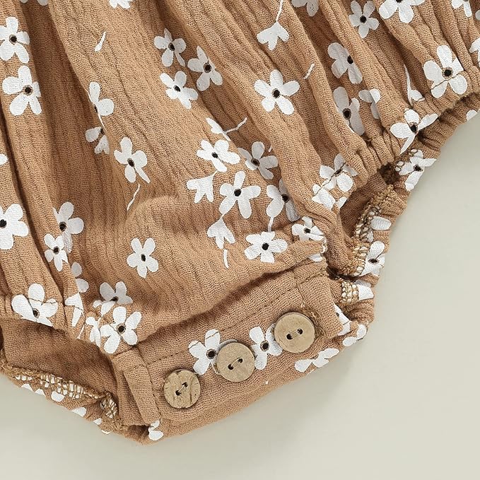 2pcs Infant Baby Girls Romper Dress Headband Long Sleeve Clothing Flowers Newborn Boho Girl Outfit Jumpsuit Clothes