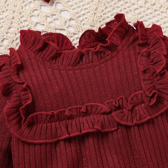 GRNSHTS Newborn Baby Girl Clothes Ruffle Rompers Toddler Fall Outfits for Girls Set Little Girl Fall Winter Clothing
