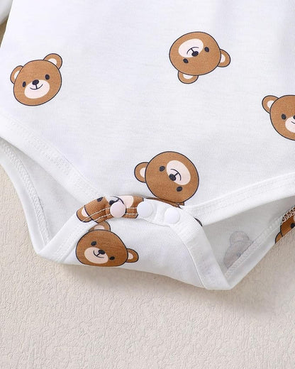 Baby Boy Clothes Infant Newborn Fall Winter Outfits Long Sleeve Letter Print Romper + Hat + Pants Set