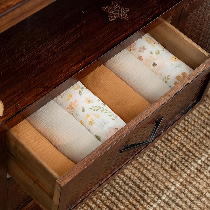 GLLQUEN BABY Muslin Swaddle Blankets,3-Pack Receiving Blanket for Newborn Boys and Girls,Baby Swaddle Blanket Unisex,Pastoral Whispers,Baby Essentials, Registry & Gift, 40 x 38 inches